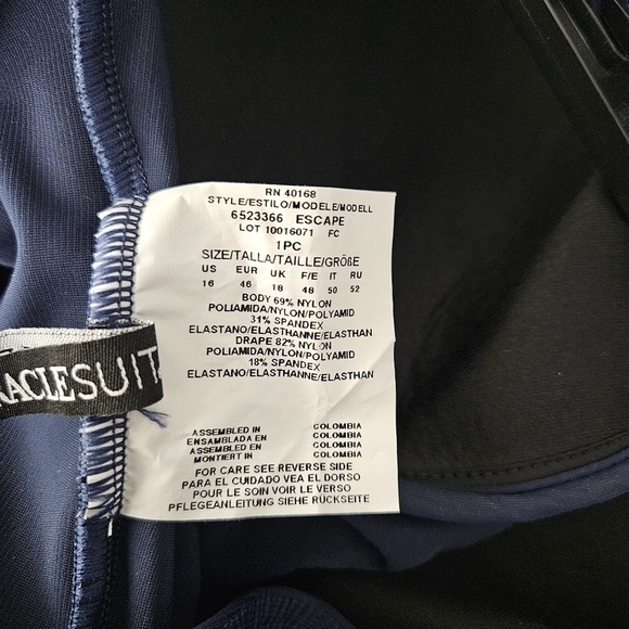 Miraclesuit Blue and White One Piece Swimwear with Nautical Stripes - Picture 10 of 10